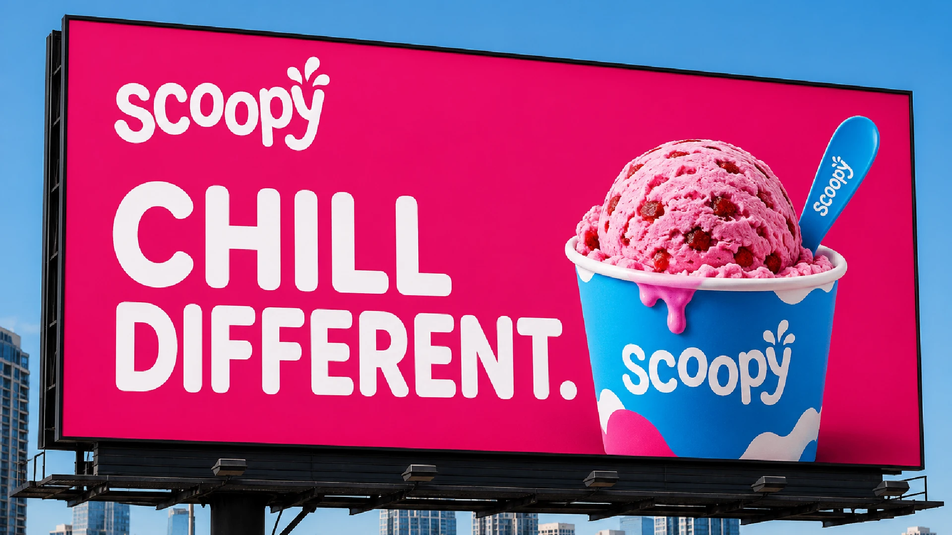 Scoopy ice cream brand identity design