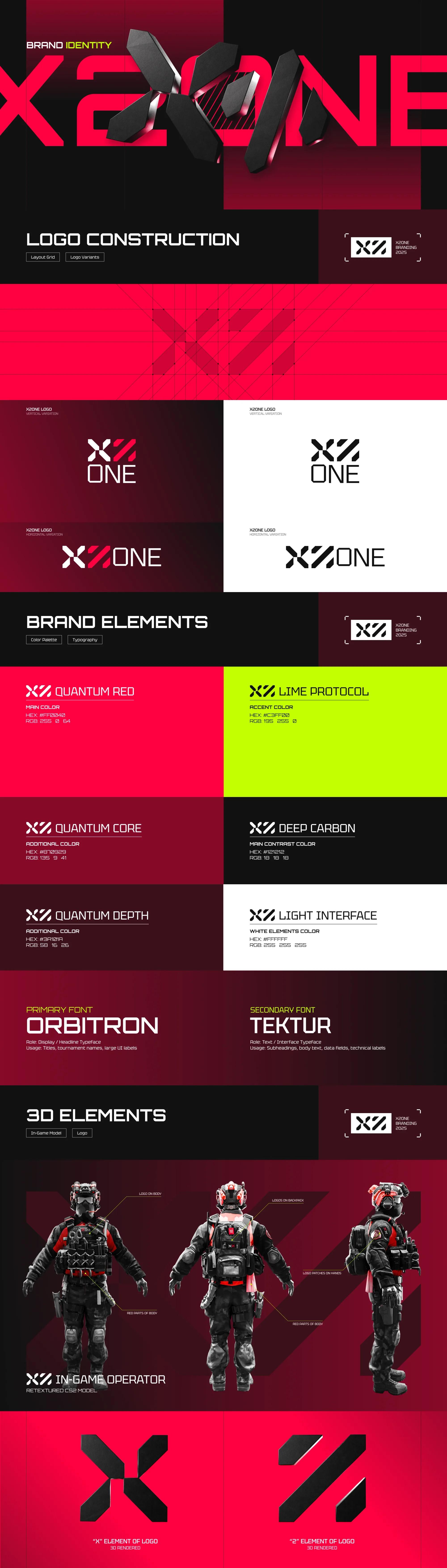 X2ONE esports gaming brand identity design